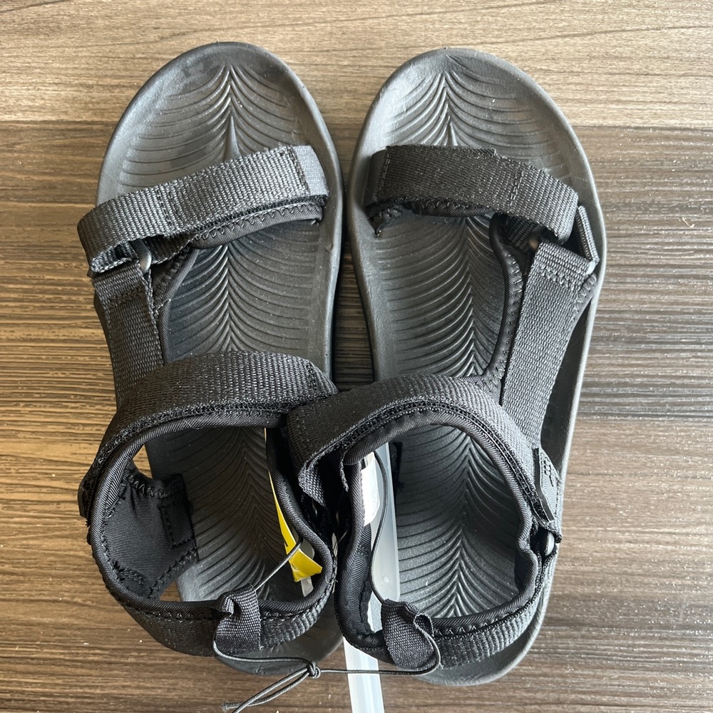 Black strap sandals